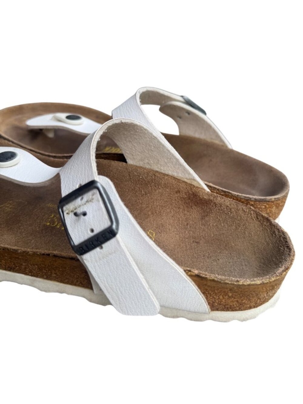 Birkenstock Gizeh White Thong Sandals Women EU 36 US 5 Cork Footbed - Picture 13 of 14
